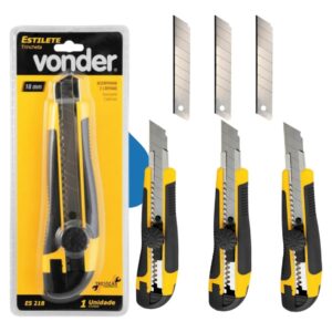 Kit 3 Estiletes Profissional Emborrachado Com Trava 18mm