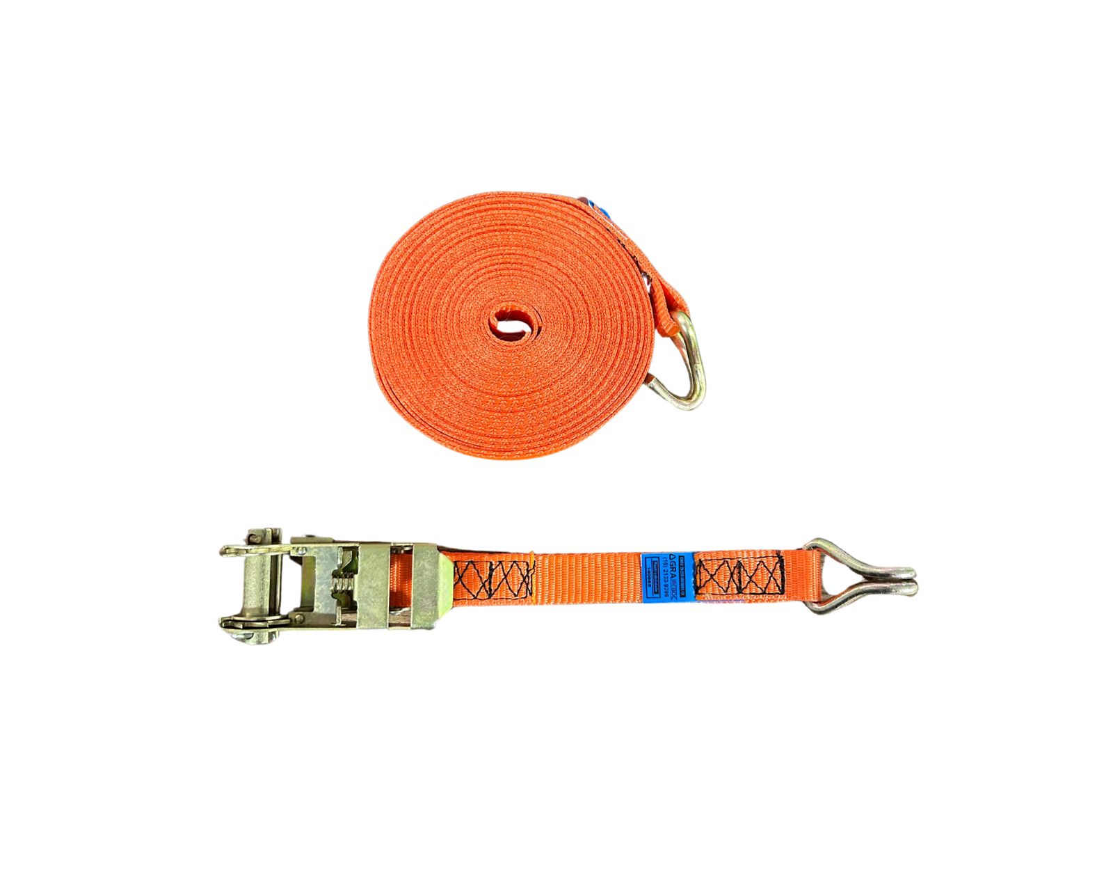 Kit Catraca + Cinta Amarração Carga 800kg 9mts Cor Laranja
