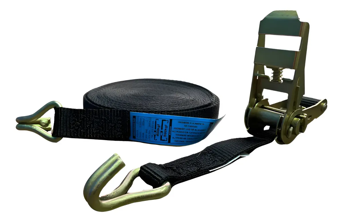 Kit Cinta Catraca De Amarração Carga 800kg 9mt Cor Preto