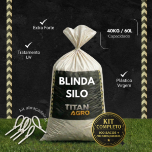 100 Sacos Silagem Branco 55x110 200 Micras +100 Abraçadeiras