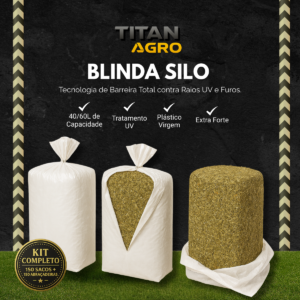 Kit 150un Sacos Silagem 55x110 200 Micras + 150 Abraçadeiras