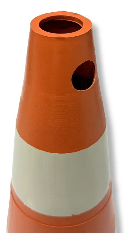 5 Cones 50cm Sinalização Baliza Pvc Rígido Laranja E Branco - Imagem 5