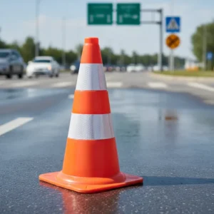 Cone De Sinalização 50cm Fite Refletiva Pvc Obras Trânsito