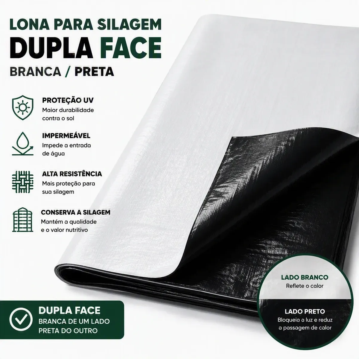 Lona Para Silagem Dupla Face 200 Micras 6x50m Alta Proteção - Imagem 2