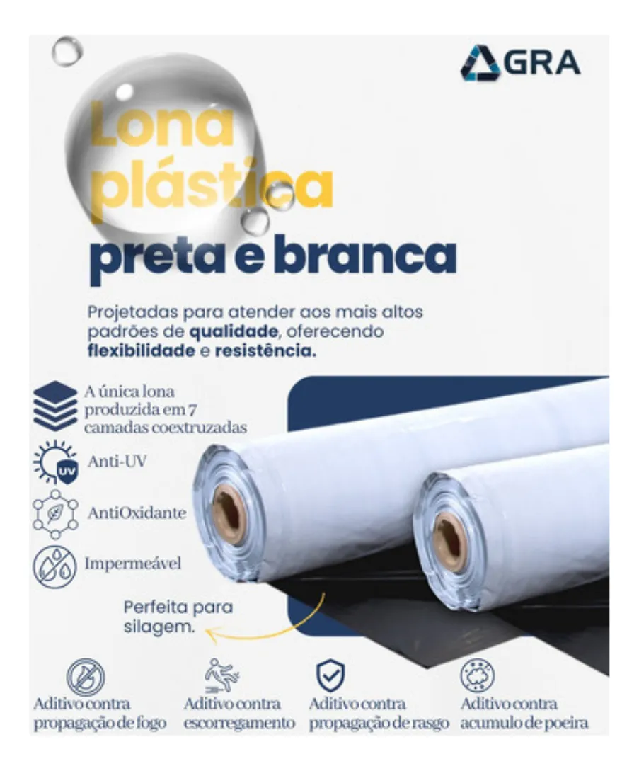 Lona Dupla Face Para Silagem 10x50m 150 Micras Resistente - Imagem 4
