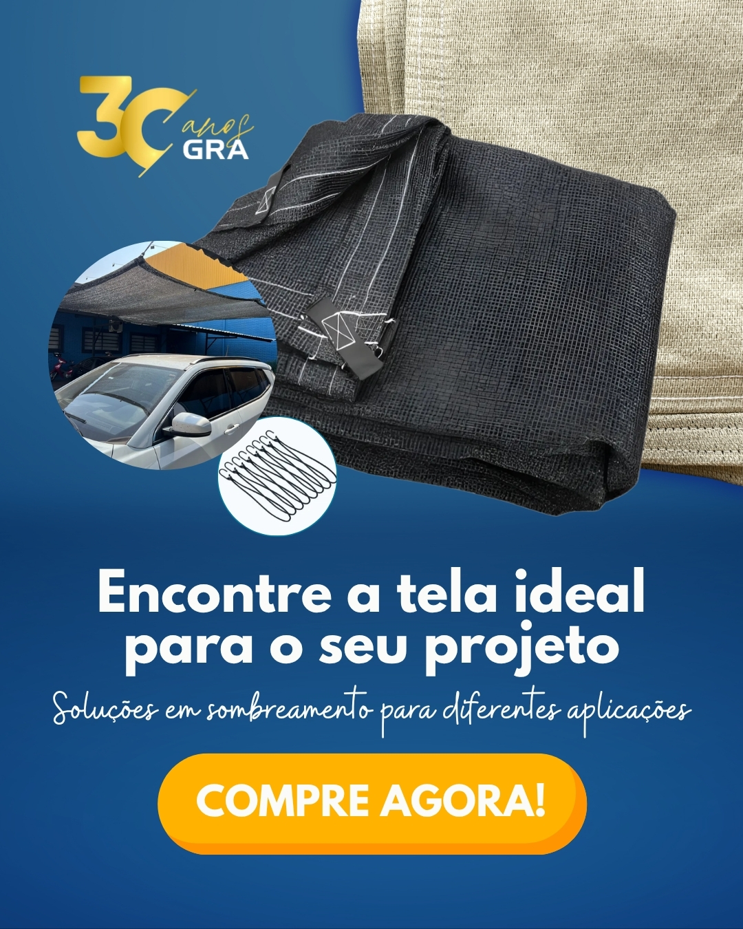 Tela Sombreamento Toldo Sombrite 80% 2x14m + Brinde Elástico - Imagem 3